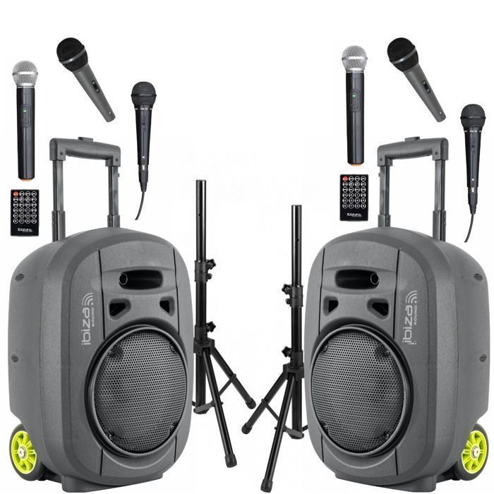 Pack Sono 2 Enceintes Portables Autonomes USB Bluetooth Ibiza PORT8VHF-MKII-TWS