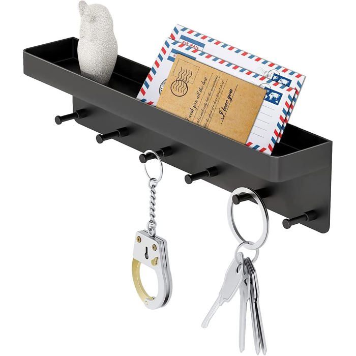 ®TONLRGY Porte-clés mural décoratif pour couloirs et cuisines plastique noir 24 5 cm