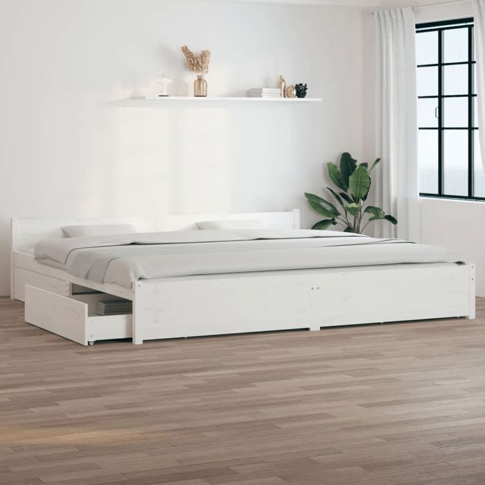 &Mode Lit 2 Personnes - BEWI - Structure de lit Adulte/enfant - sans ...