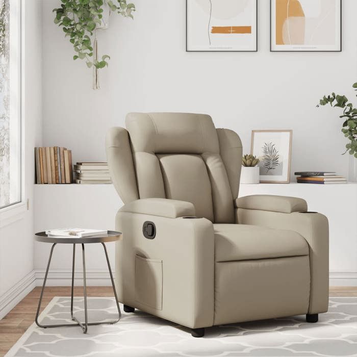 Printemps/été 2025 Fauteuil Relax SOLOMON Fauteuil inclinable Cappuccino Similicuir - 77x94.5x100 cm LV5266