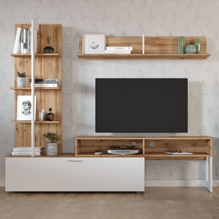 Ensemble Komodee MOLDE SET1 Chêne Wotan Blanc 37 x 205 x 174 cm Ensemble Komodee MOLDE SET1 Chêne Wotan Blanc 37 x 205 x 174 cm