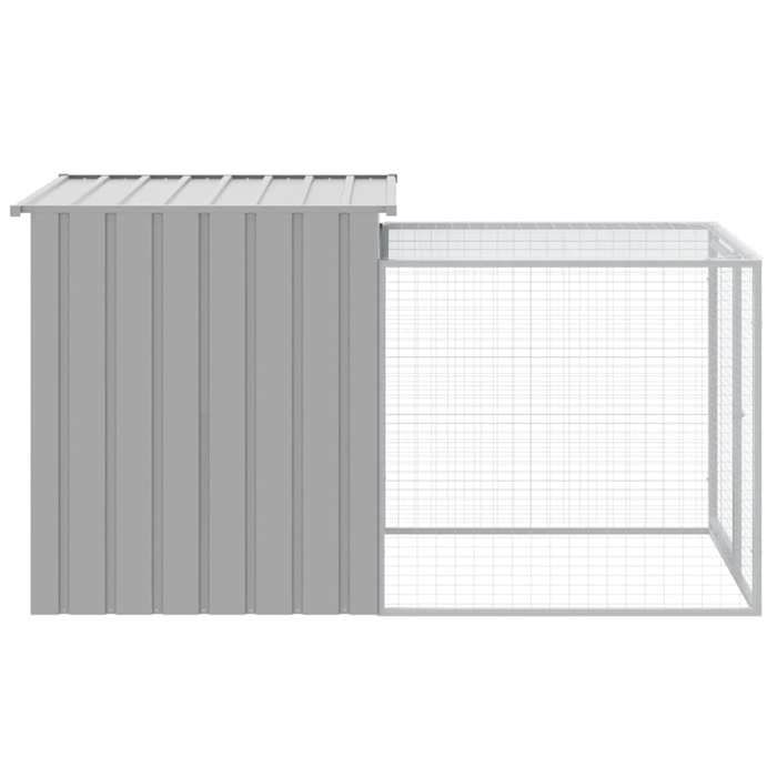 Meilleurs prix pour Poulailler avec enclos - WIENS - Gris clair - Acier galvanisé - 110x201x110 cm - Maillage 508x254 mm - Toit protecteur