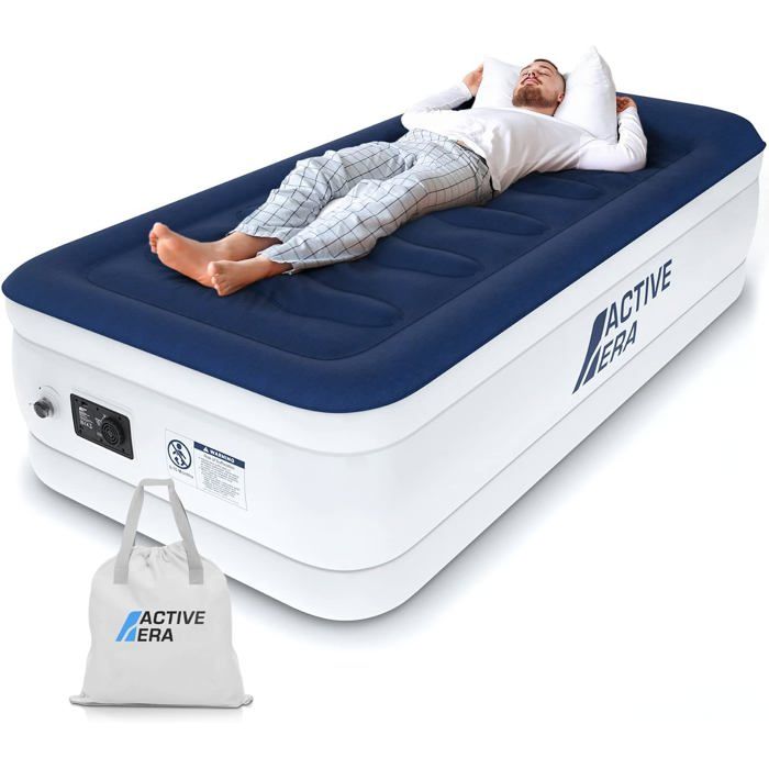 Matelas gonflable 1 personne 99x188x 36 5 cm confort ultra doux pompe électrique gonflage rapide 1 5 minute surface velours stable