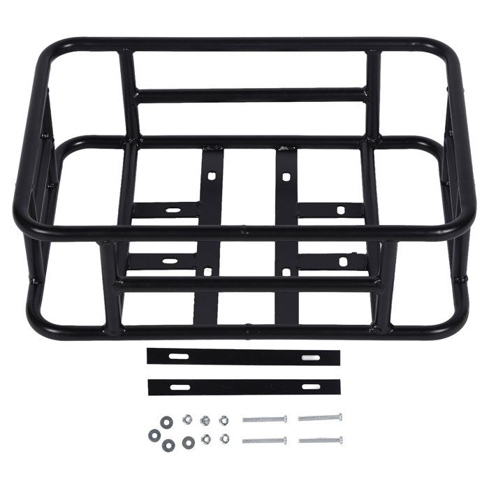 Panier arrière de vélo en fer noir – Grande capacité imperméable et anti-rouille