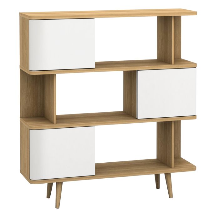 Alandra-etagère à Livres Effet Chêne Blanc Crème Alandra-etagère à Livres Effet Chêne Blanc Crème
