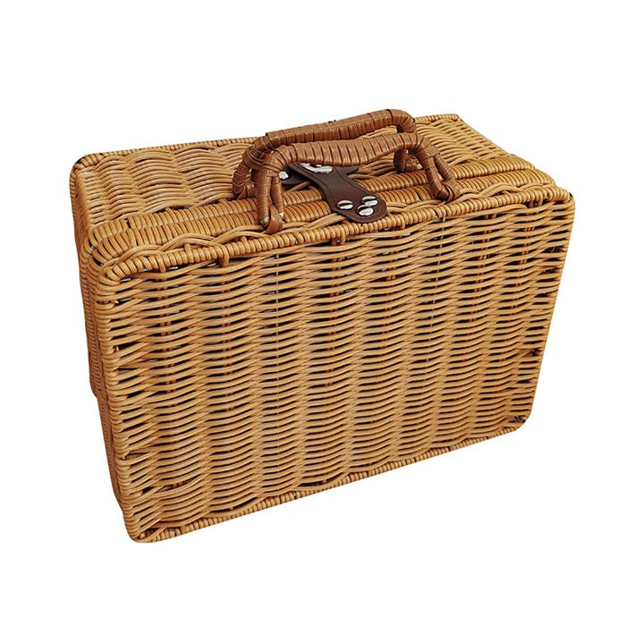 ARAMOX Mini Coffret Valise en PE Rattan Tressées Poignée pour Party Mariage