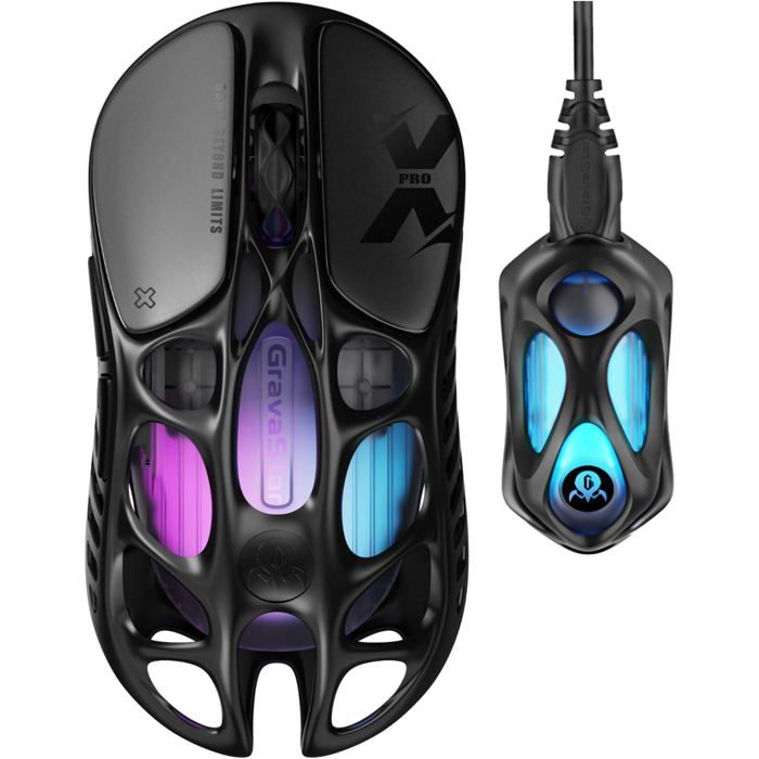 Gravastar Mercury x pro Wireless Wireless Bluetooth 3 - mode esports Gaming Mouse Liquid Black (avec récepteur 8K)
