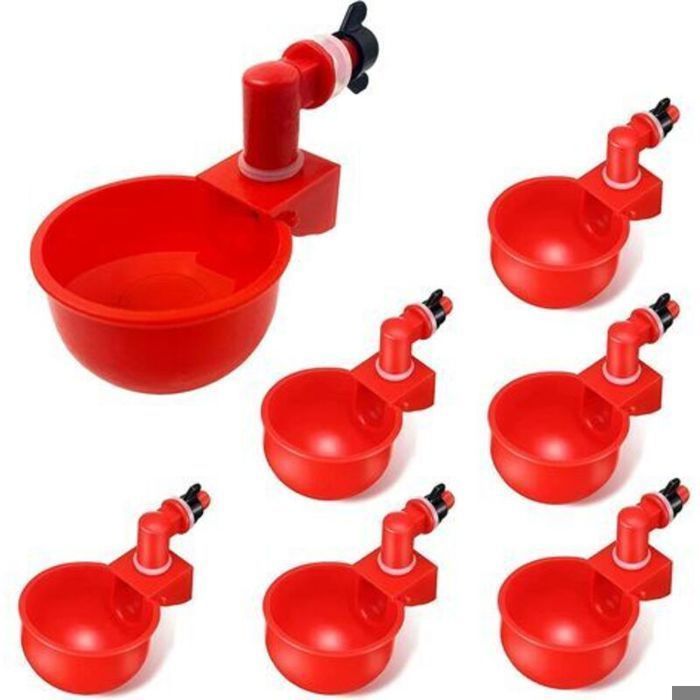 -6pcs automatiques Supplies Abreuvoir Poules Tasses à Bol Bol en Plastique Volailles Distributeurs Deau Automatique de L SANPIE