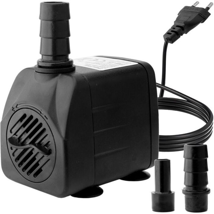 Pompe eau submersible aquarium - Ultra silencieux 600L H Débit réglable avec 2 buses - Aquarium étang fontaine - 10W