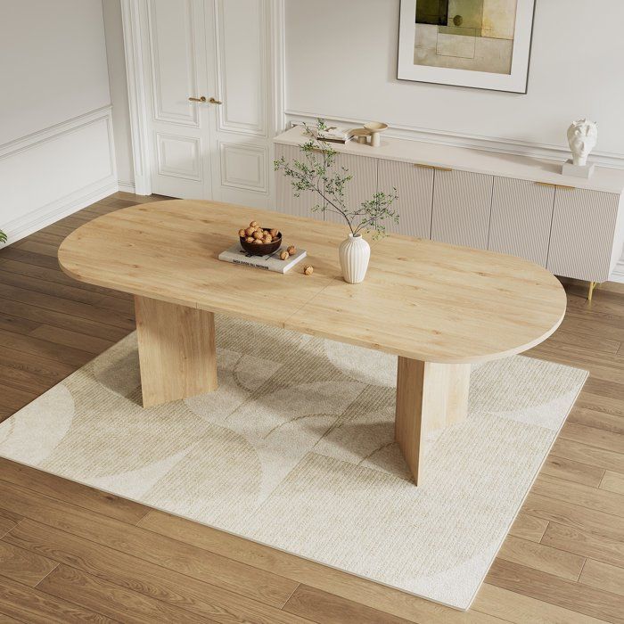 Table à Manger Extensible Ovale 160-200x90 cm 6 à 8 Personnes Plateau Épais 18 mm Coins Arrondis - Salle à Manger - Effet Chêne