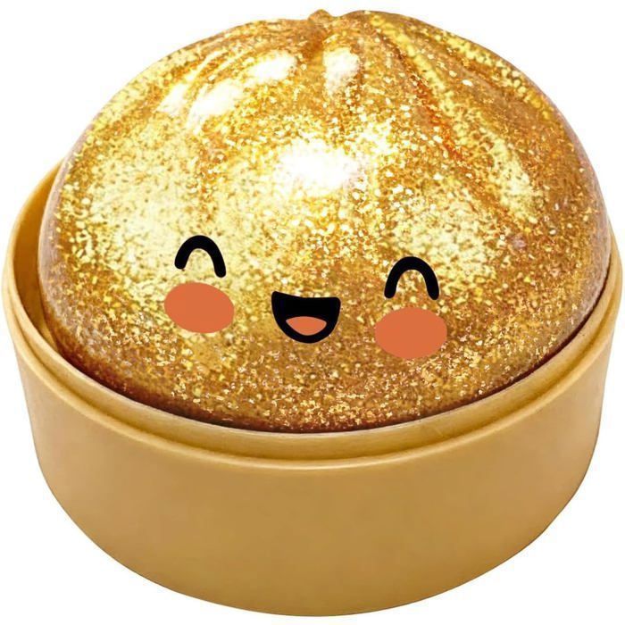 Dumpling Squishys,Boulette Bao Anti-stress Presser Avec Cuiseur Vapeur,Balle Anti-stress Boulettes Pailletées Presser Jouets(A4) - Jeux - Jouets