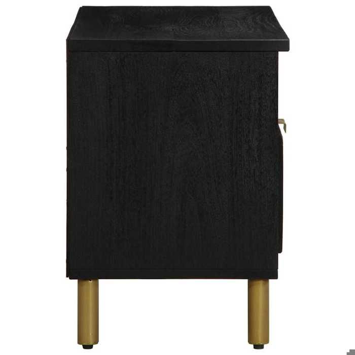 Noir Armoire multimédia Meuble HIFI (1 PC) Pour salon noir 80x33x46 cm bois dingénierie N2496