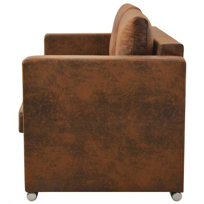 Soldes d’automneBrun Canapé minimalisteSofa salon/bureau - Canapé à 2 places - 137x73x82cm Cuir daim artificiel 3231554414863