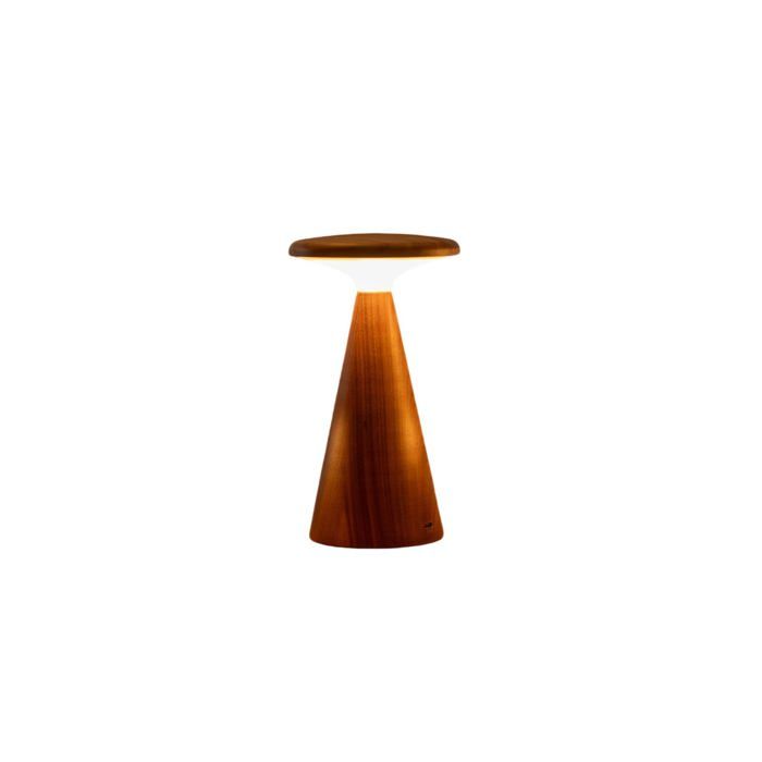 Lampe de table Design Sylva - Mini noyer Lampe sculpturale compacte en bois Lampe dambiance moderne pour table de chevet étagè