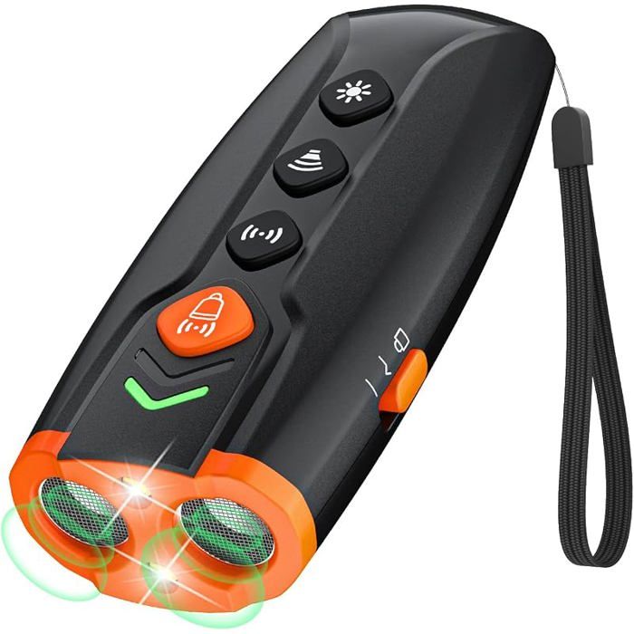 Appareil Anti aboiement pour Chiens Appareil Anti aboiement Ultrason Rechargeable avec 4 Fréquences Régbles et Lampe de