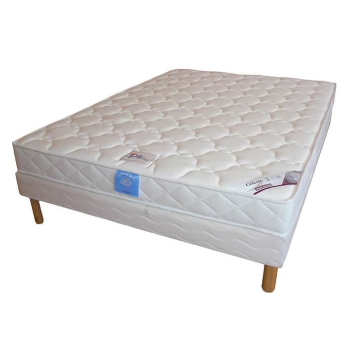 Matelas 70x190 + Sommier Démonté + pieds + Oreiller Mémoire +