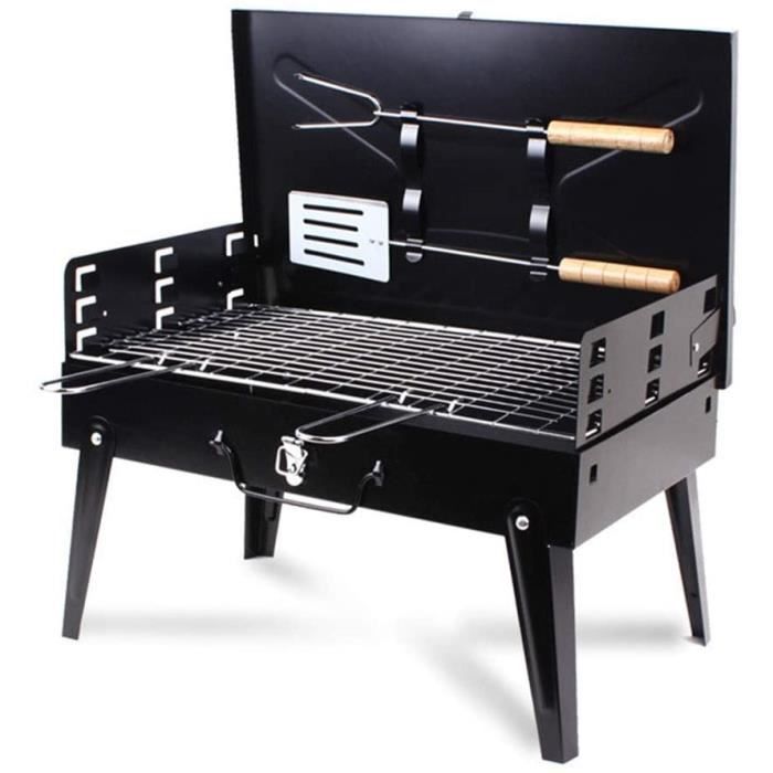 Barbecue Bbq 12 Pièces Pique-Nique Barbecue Charbon De Bois Grilles En Acier Inoxydable Barbecue