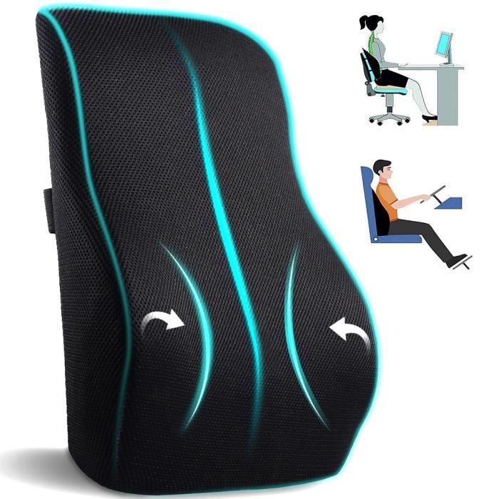 Coussin Lombaire Chaise Bureau, (Coussin Siege+Coussin Dos) Maintien Hanche Et Taille,Détachable