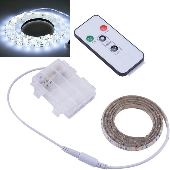 Bande Led Étanche À Piles Avec Couleur Unie Blanc