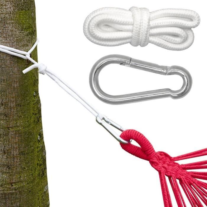 Ensemble De Fixation Pour Hamacs Et Balançoires Kit Complet Incl Cordes Et Mousquetons Poids Max