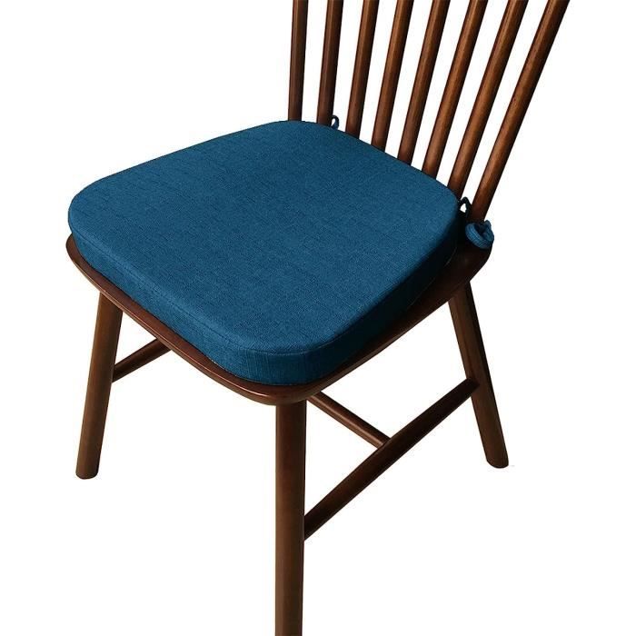 Coussin De Siège En Cuir Noir 16x17 Pouces - Lot De 4 Coussi Ns Antidérapants Imperméables Pour Chaises Salle à Manger Et Bureau