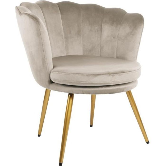 genesis flora chaise d'appoint fauteuil en tissu avec dossier pétale - taupe