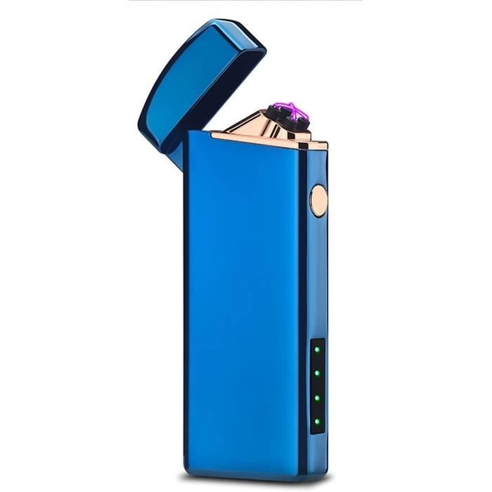 Briquet Tempête Double Flamme Rechargeable USB-C - Jet De Flamme Réglable - Pour Camping, Barbecue, Bougies - Noir - 9