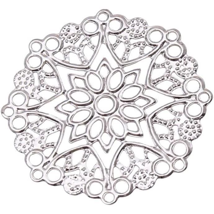 100 Pièces Plaque Creuse Ronde Bijoux De Style Chinois Traditionnel