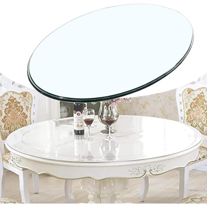 Table basse - En plateau de verre transparent et base en MDF - 1,2m