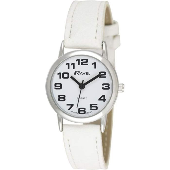 Montre avec gros bracelet en sales cuir