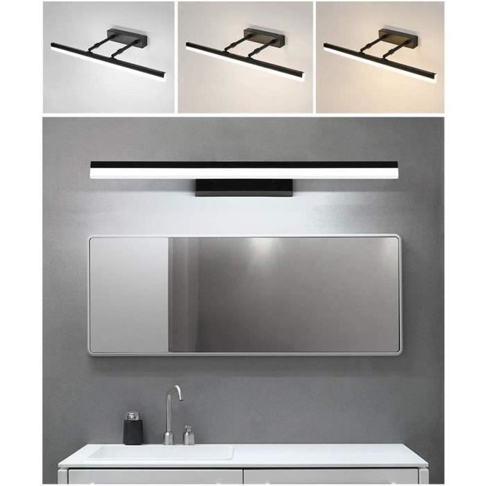 Lampe Miroir LED Salle De Bain BALI W 40cm 8W - Applique Murale Blanc Chaud 3000K - IP44 Pour Zones Humides - Design Plat Moderne