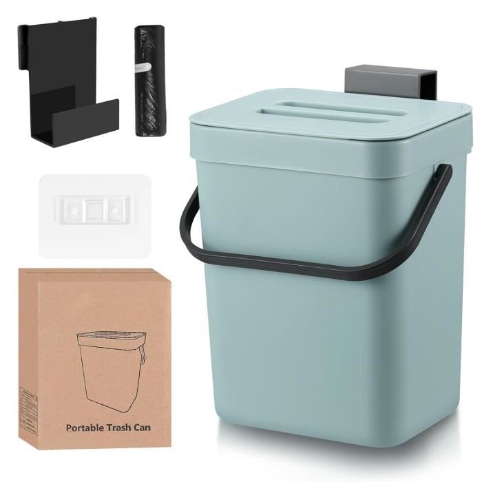 Poubelle À Compost De Cuisine En Acier Inoxydable Brossé À Suspendre, 8 L, Pour Porte D'Armoire