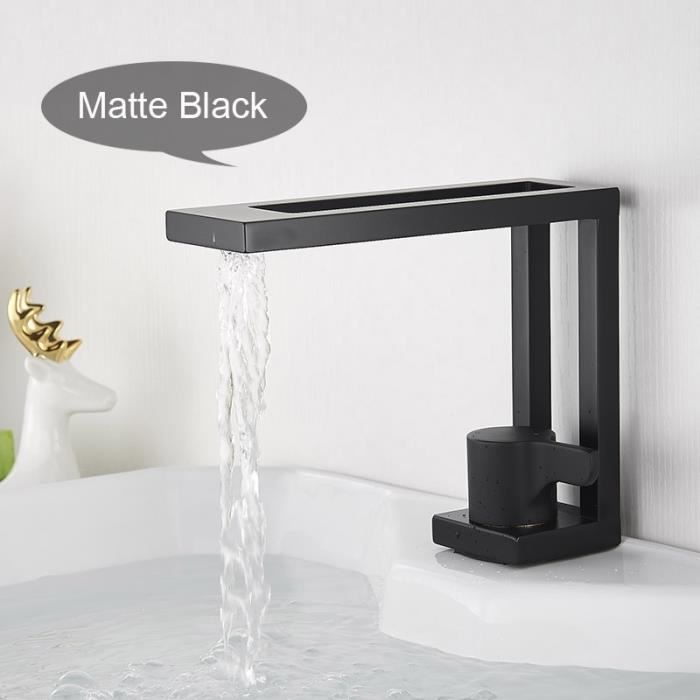 Cascade De Salle De Bains Noir Robinet Bassin En Laiton Evier Robinet Pivotant Monotrou Monotrou Robinet Mitigeur Eau Froide Chaude Achat Vente Robinetterie Sdb Cascade De Salle De Bains N Cdiscount