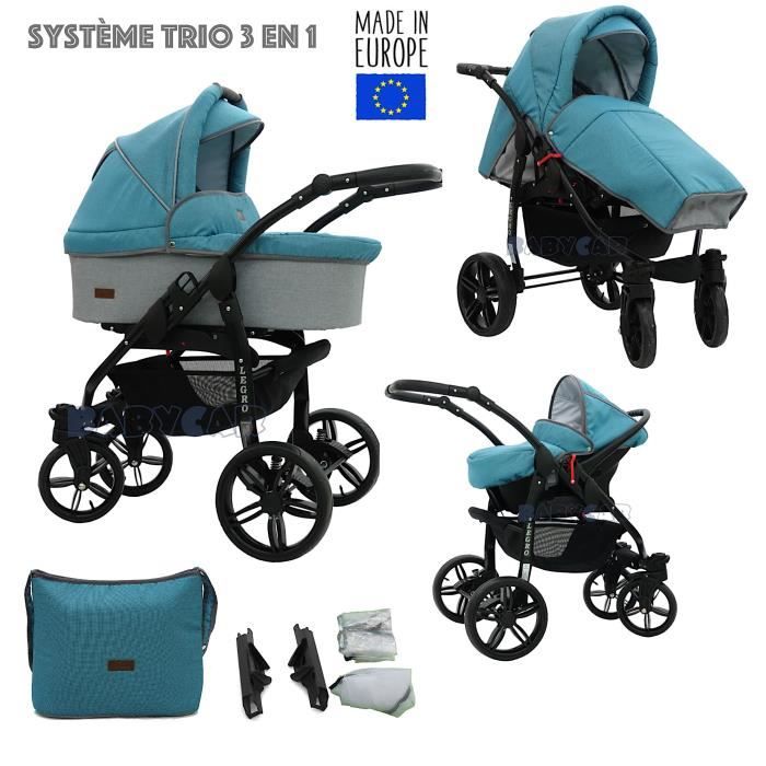 Poussette triple bleu outlet