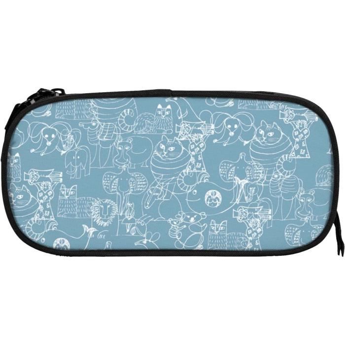 Trousse LISA LARSON Anime Dessin animé Noir Cuir 5x10 5x21cm