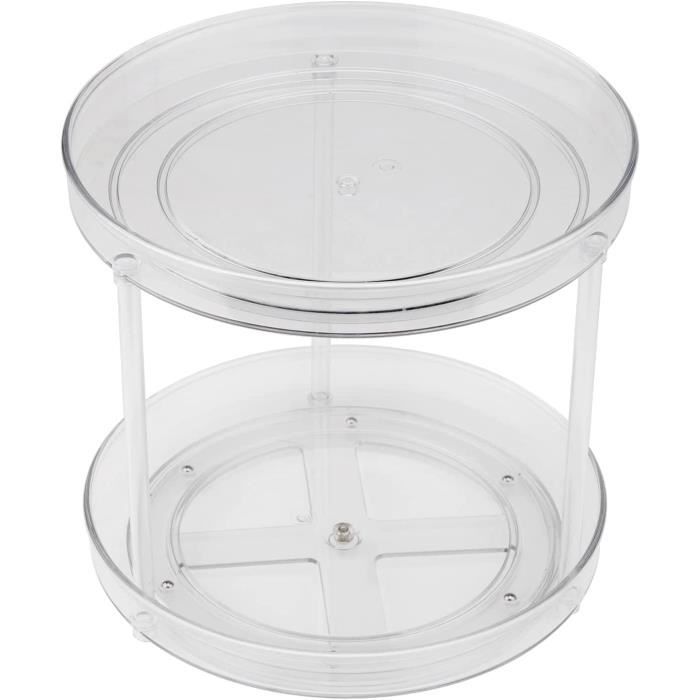 Lot De 2 Plateaux Tournants Lazy Susan - 10 Et 9 Pouces - Pour Rangement Cuisine, Salle De Bain, épices, Cosmétiques