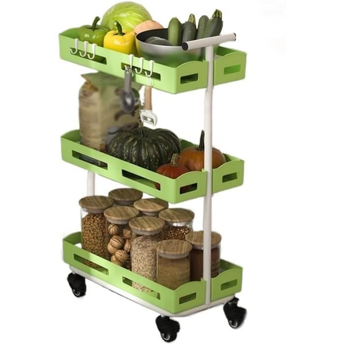 LANTUS Chariot à 3 Niveaux, Desserte, étagère de Rangement Mobile LANTUS Chariot à 3 Niveaux, Desserte, étagère de Rangement Mobile