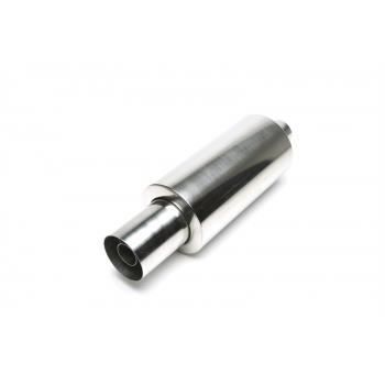 Silencieux D'échappement Universel En Acier Inoxydable - Style DTM, Sortie Verticale - Diamètre Admission ~63 Mm - Pour Voiture, Son Profond