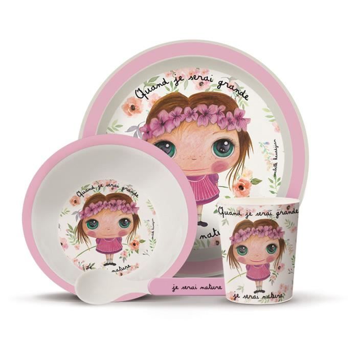 Set Repas Fibre De Bambou Quand Je Serai Grande Je Serai Nature Aille Unique Coloris Unique Cdiscount Puericulture Eveil Bebe