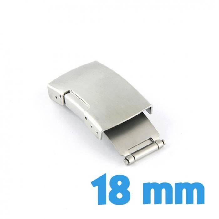 Fermoir bracelet montre métal pas cher boucle déployante argentée