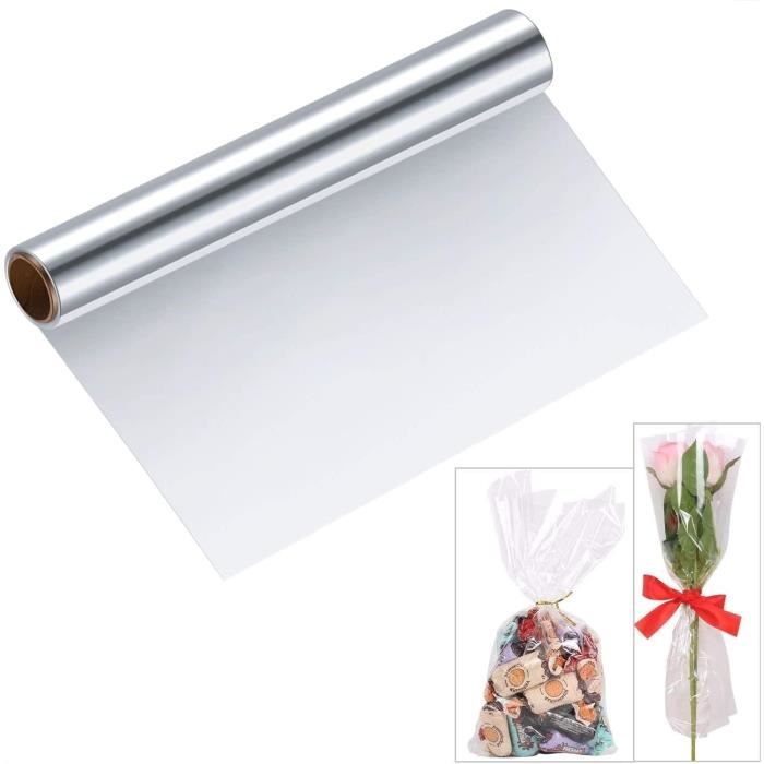 80x3000cm Rouleau de papier d'emballage en cellophane transparent Rouleau d'emballage  transparent (0,03 mm d'épaisseur) 