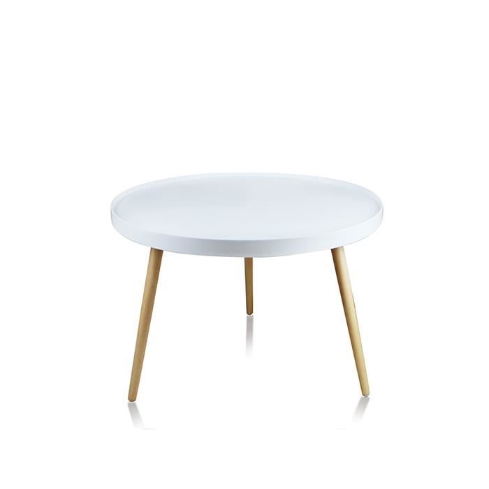Designetsamaison Table Basse De Salon Blanche 76cm Pristina