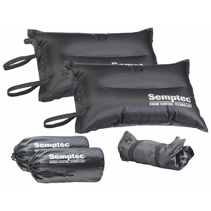 Coussins autogonflants pour tête et assise - Premium - Noir - Semptec