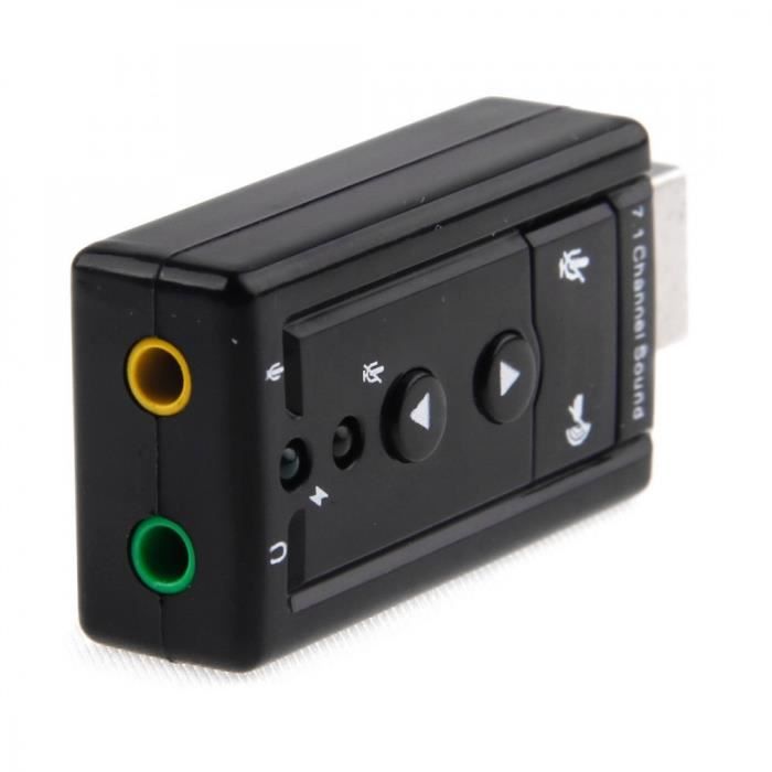 Carte Son Externe - USB Sound - Adaptateur carte son audio virtuel USB 2.0 7.1 canaux externe (noir)