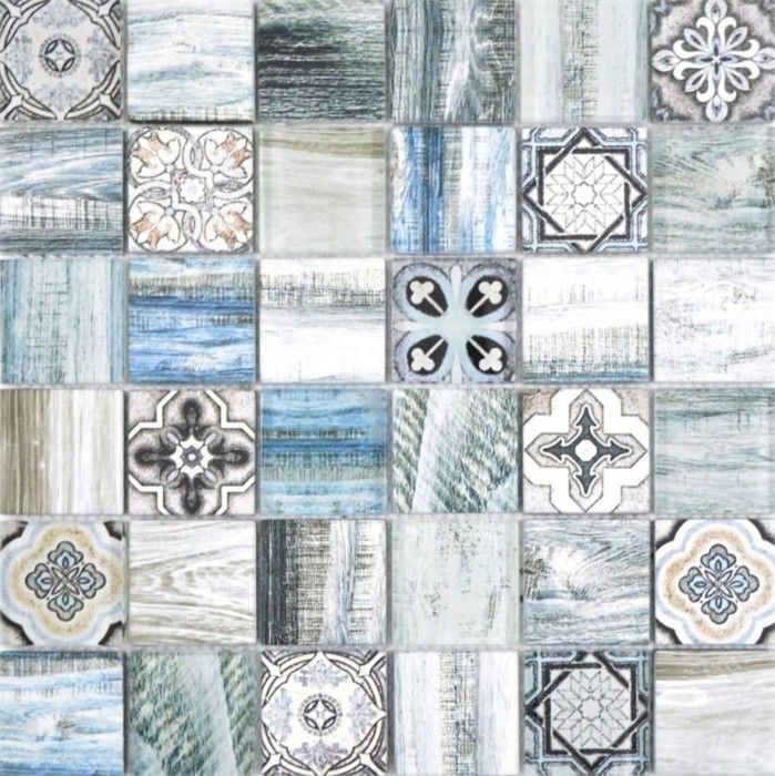 Carreaux de mosaïque mini rectangles bleu foncé Céramique 50 g en