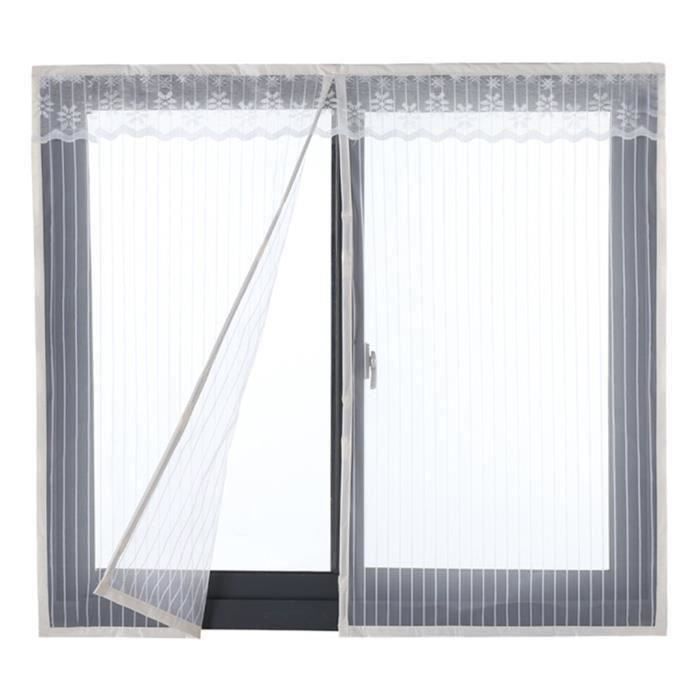 Liveinu Moustiquaire de Porte Ou Fenetre Magnetique Rideau Moustiquaire De Porte Avec Aimants Gris 130x120cm
