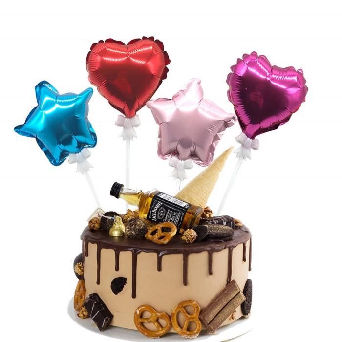 Miss Good Coeur Etoile Feuille Balloon Cake Topper Ballons Pour Anniversaire De Mariage Anniversaire Bebe Douche Fete Decoration Cdiscount Maison