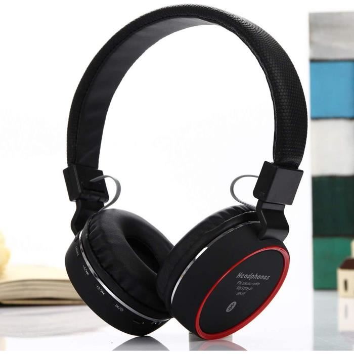 Casque D'Écoute,Casque Bluetooth Casque Subwoofer Carte Radio Folding ...