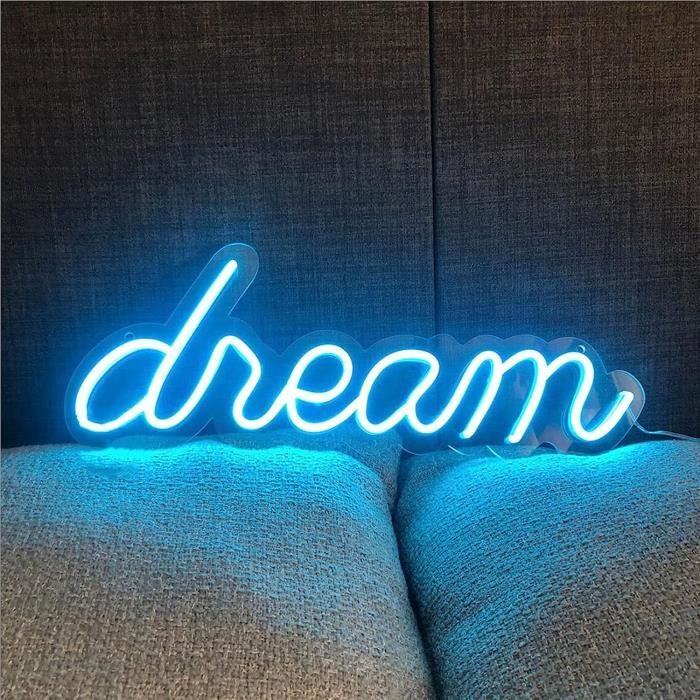 Dream Neon Lights Sign, Led Neon Wall Art Sign, Led Wall Déco Neon Night Light For Bedroom