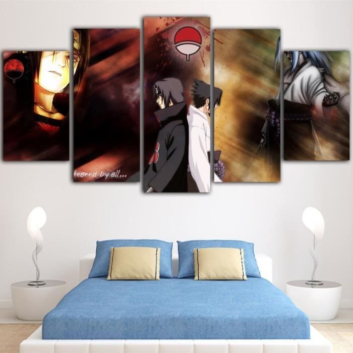 Lb28087 Decor A La Maison Impressions Sur Toile Peinture Art Mural 5 Panneau Naruto Sasuke Anime Affiches Cadre Style Moderne Garcon Achat Vente Tableau Toile Cdiscount